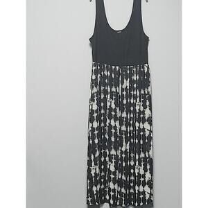 Torrid Tie Dye Maxi Dress Women's 3 Chiffon Lining NWOT Sleeveless Black White